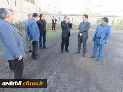 بازدیدآقای دکتر مصلحی مدیر کل محترم طرح، برنامه و بودجه دانشگاه فرهنگیان و هیات همراه از قسمت ها ی ساختمانی، فضای فیزیکی و سالن ورزشی پردیس ها              ی علامه طباطبایی و بنت الهدی صدر اردبیل 5