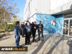 بازدیدآقای دکتر مصلحی مدیر کل محترم طرح، برنامه و بودجه دانشگاه فرهنگیان و هیات همراه از قسمت ها ی ساختمانی، فضای فیزیکی و سالن ورزشی پردیس ها              ی علامه طباطبایی و بنت الهدی صدر اردبیل 2