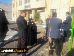 بازدیدآقای دکتر مصلحی مدیر کل محترم طرح، برنامه و بودجه دانشگاه فرهنگیان و هیات همراه از قسمت ها ی ساختمانی، فضای فیزیکی و سالن ورزشی پردیس ها              ی علامه طباطبایی و بنت الهدی صدر اردبیل 9
