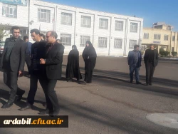 بازدیدآقای دکتر مصلحی مدیر کل محترم طرح، برنامه و بودجه دانشگاه فرهنگیان و هیات همراه از قسمت ها ی ساختمانی، فضای فیزیکی و سالن ورزشی پردیس ها              ی علامه طباطبایی و بنت الهدی صدر اردبیل 10