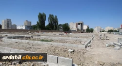 گزارش تصویری از روند اجرایی عملیات عمرانی احداث دیوار و فضای سبز محوطه دانشگاه فرهنگیان استان اردبیل 2