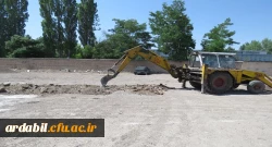 گزارش تصویری از روند اجرایی عملیات عمرانی احداث دیوار و فضای سبز محوطه دانشگاه فرهنگیان استان اردبیل 5