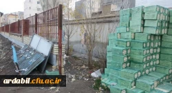 گزارش تصویری از روند اجرایی عملیات عمرانی احداث دیوار و فضای سبز محوطه دانشگاه فرهنگیان استان اردبیل 8