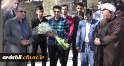 غبار روبی و عطرافشانی مزار شهدای دانشجو معلم و مدافع حرم با حضور دانشجومعلمان جدید الورود 2