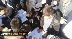 غرفه استکبار ستیزی در مسیر راهپیمایی شهرستان نیر 6