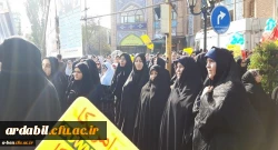 حضور دانشجومعلمان، کارکنان و اساتید پردیس بنت الهدی صدر اردبیل در راهپیمایی یوم الله 13 آبان 98 3