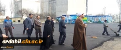 بازدید سرپرست دانشگاه فرهنگیان استان اردبیل از روند اجرای آسفالت ریزی 2