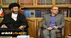 دیدار سرپرست دانشگاه و اعضای بنیاد خیرین حامی دانشگاه فرهنگیان استان اردبیل با نماینده ولی فقیه و امام جمعه اردبیل 3