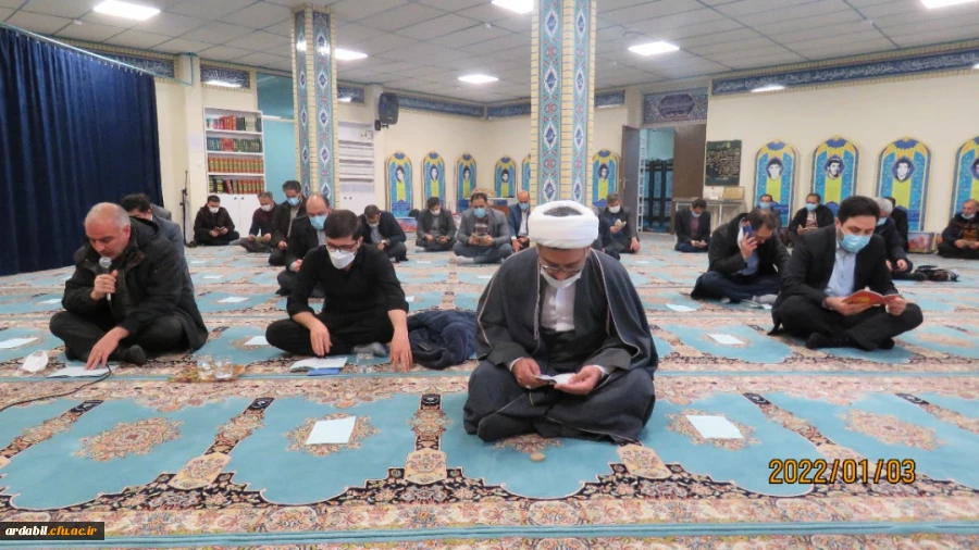 مراسم زیارت عاشورا به مناسبت ایام فاطمیه و سالگرد شهادت سردار سلیمانی در پردیس علامه طباطبایی