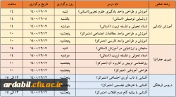   برنامه امتحانات استانی و متمرکز دروس پودمان اول مهارت آموزان (سری پنجم) و جاماندگان دروس پودمان اول (سری اول تا چهارم)