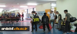 ورود تیم های شرکت کننده لیگ کشوری فوتسال دانشجومعلمان دانشگاه فرهنگیان به استان اردبیل