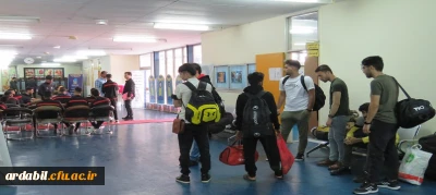 ورود تیم های شرکت کننده لیگ کشوری فوتسال دانشجومعلمان دانشگاه فرهنگیان به استان اردبیل