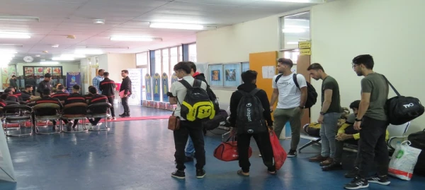 ورود تیم های شرکت کننده لیگ کشوری فوتسال دانشجومعلمان دانشگاه فرهنگیان به استان اردبیل