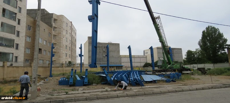 عملیات اجرایی احداث سالن ورزشی در پردیس بنت الهدی صدر اردبیل