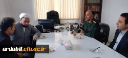 دیدار رئیس وجمعی از کارکنان مرکز آموزش عالی آزادگان نیر با فرمانده و مسئول نمایندگی ولی فقیه در سپاه شهرستان نیر    