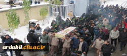 مراسم تدفین پیکر شهید گمنام در دانشگاه فرهنگیان اردبیل 