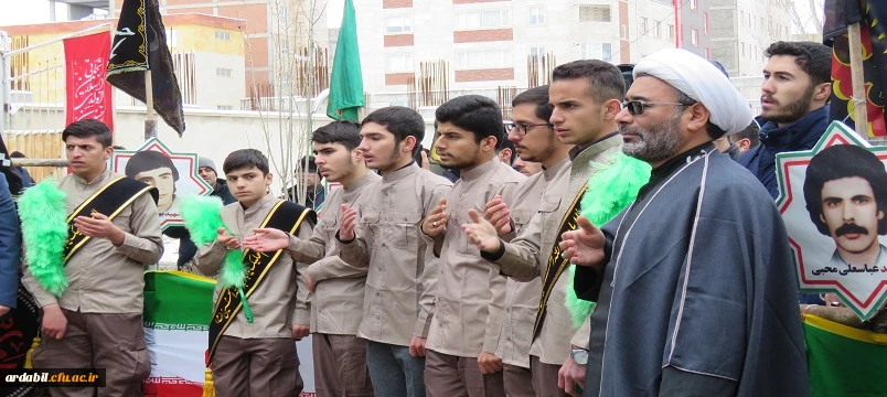 مراسم تدفین پیکر شهید گمنام در دانشگاه فرهنگیان اردبیل 