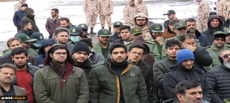 مراسم تدفین پیکر شهید گمنام در دانشگاه فرهنگیان اردبیل 