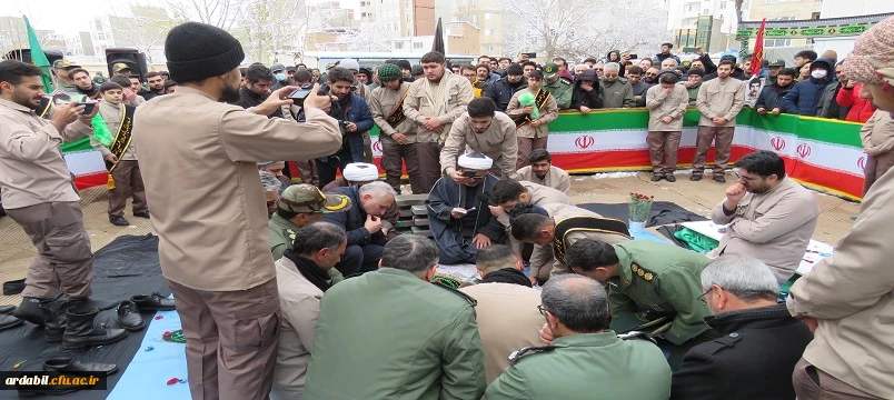 مراسم تدفین پیکر شهید گمنام در دانشگاه فرهنگیان اردبیل 
