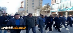 حضور اساتید، کارکنان و دانشجومعلمان دانشگاه فرهنگیان استان اردبیل در راهپیمایی ۲۲ بهمن