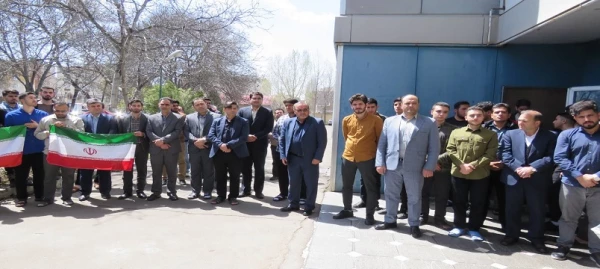 تجمع دانشگاهیان دانشگاه فرهنگیان استان اردبیل در حمایت از پاسخ نظامی ایران به رژیم صهیونیستی