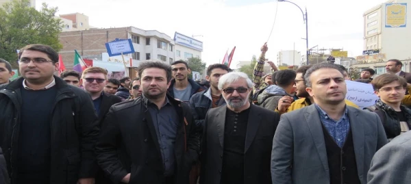 حضورحماسی  اساتید،کارکنان و دانشجو معلمان دانشگاه فرهنگیان استان اردبیل در راهپیمایی 13 آبان