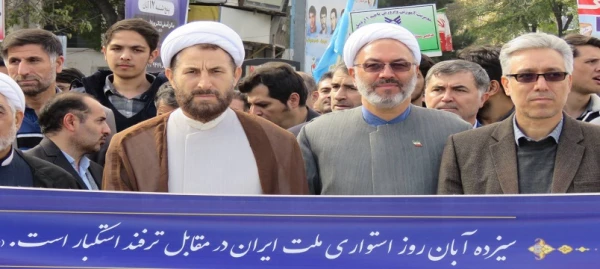 حضورحماسی  اساتید،کارکنان و دانشجو معلمان دانشگاه فرهنگیان استان اردبیل در راهپیمایی 13 آبان