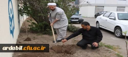غرس نهال به یاد رهبر شهید امت، آیت الله خامنه ای (رضوان الله علیه) در دانشگاه فرهنگیان استان  5